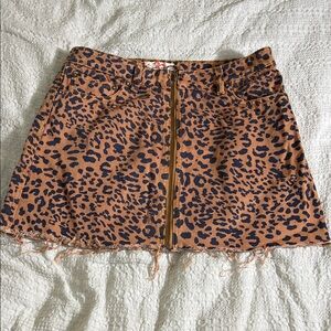 We The Free Animal Print Frayed Mini Skirt size 31